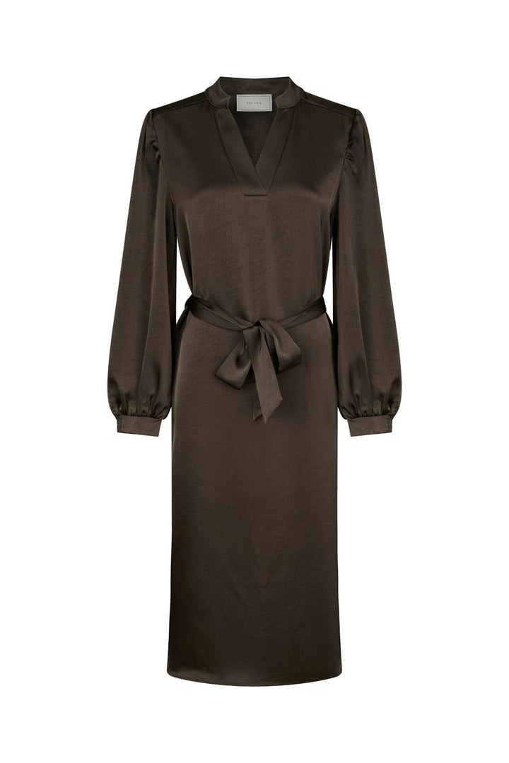Neo Noir - Rolana Heavy Sateen Dress 164533 - 676 - Dark Brown