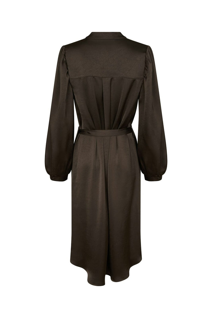 Neo Noir - Rolana Heavy Sateen Dress 164533 - 676 - Dark Brown