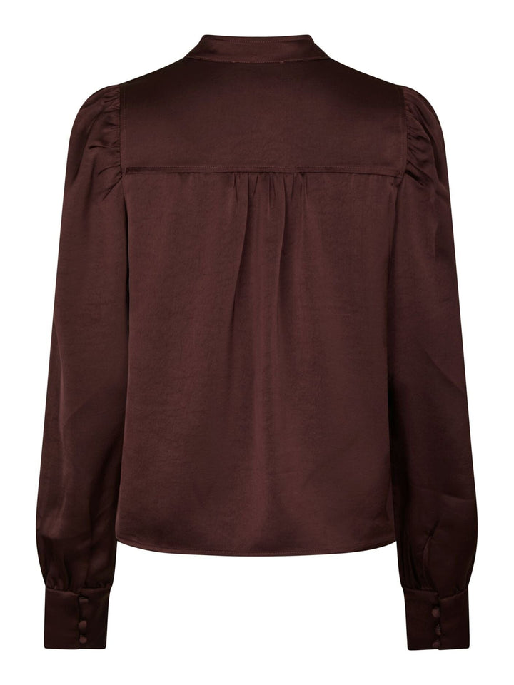 Neo Noir - Rosslyn Heavy Sateen Blouse 163769 - Burgundy Bluser 