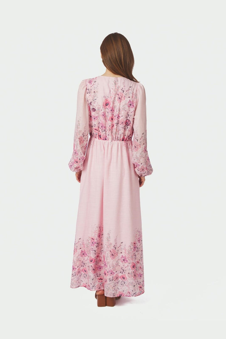Neo Noir - Silfi Flower Print Dress 164828 - 630 - Dusty Rose