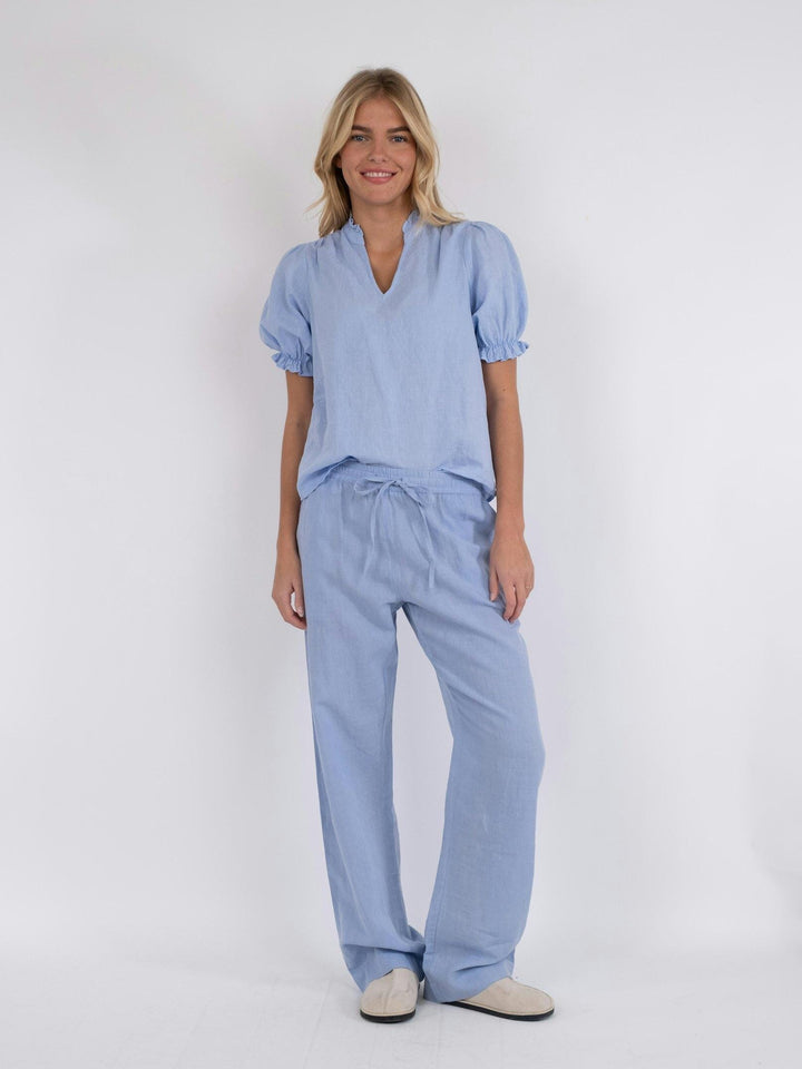 Neo Noir - Sonar Linen Pants - Light Blue