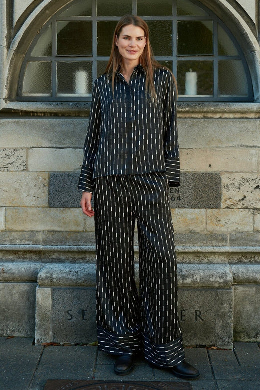 Neo Noir - Sora Print Pants 169279 - 676 - Dark Brown Bukser 