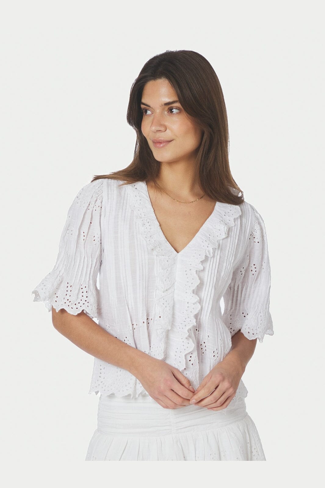 Neo Noir - Talise Emb Blouse 168711 - 120 - White
