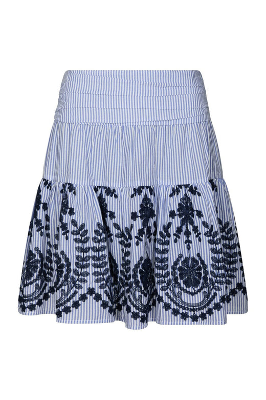 Neo Noir - Tarrow Stripe Embroidery Skirt 168998 - 140 - Blue