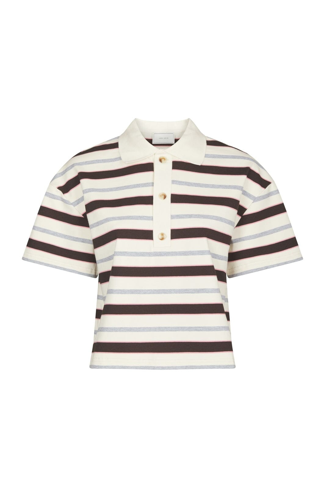 Neo Noir - Vennera Triple Stripe Polo Tee 170025 - 130 - Grey