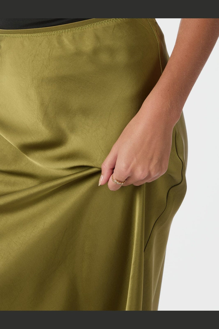 Neo Noir - Vicky Heavy Sateen Skirt 159588 - 340 - Sage Green