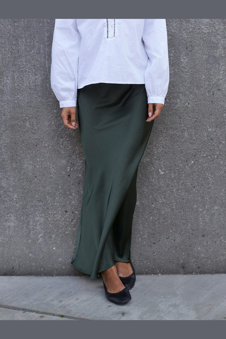 Neo Noir - Vicky Heavy Sateen Skirt 159588 - 591 - Deep Green