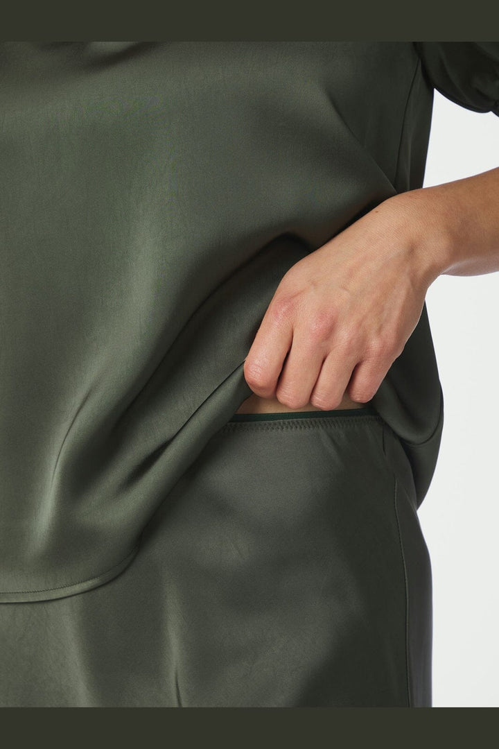Neo Noir - Vicky Heavy Sateen Skirt 159588 - 591 - Deep Green