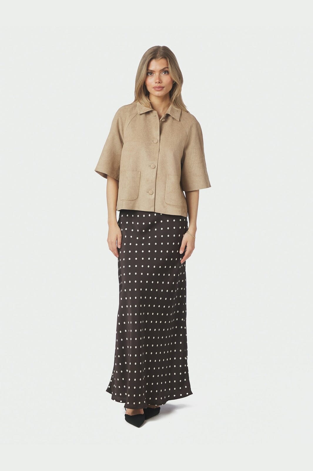 Neo Noir - Viso Dot Skirt 166433 - 676 - Dark Brown
