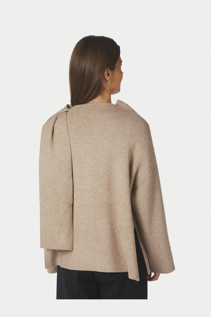 Neo Noir - Wals Knit Scarf Blouse 166203 - 123 - Beige