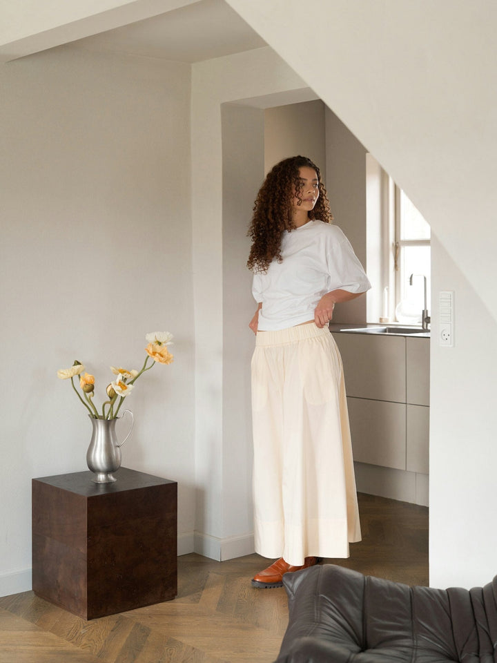 Neo Noir - Yara Long Poplin Skirt 163076 - 416 - Butter Yellow Nederdele 