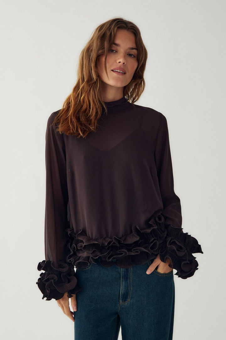 Noella - N-Latanietta Blouse 14510002 - 674 - Chocolate Bluser 