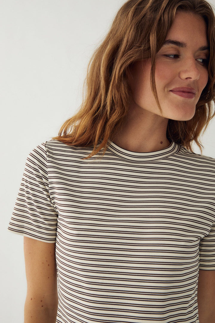 Noella - N-Lidie Ss Top 17080001 - 1538 - Offwhite Stripe T-shirts 