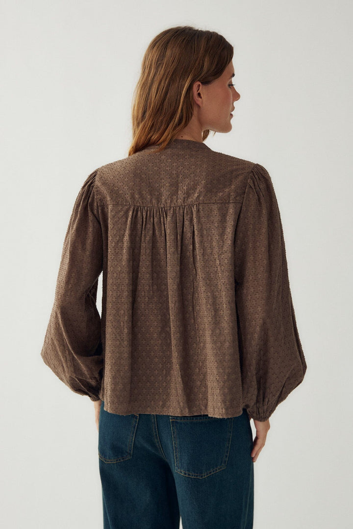 Noella - N-Loulou Ls Blouse 17040002 - 1251 - Morel Bluser 