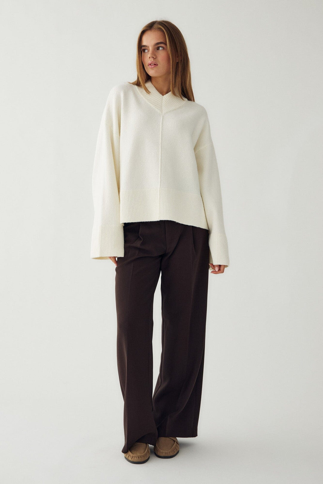 Noella - N-Maidie Knit 16090001 - 006 - Offwhite Strikbluser 