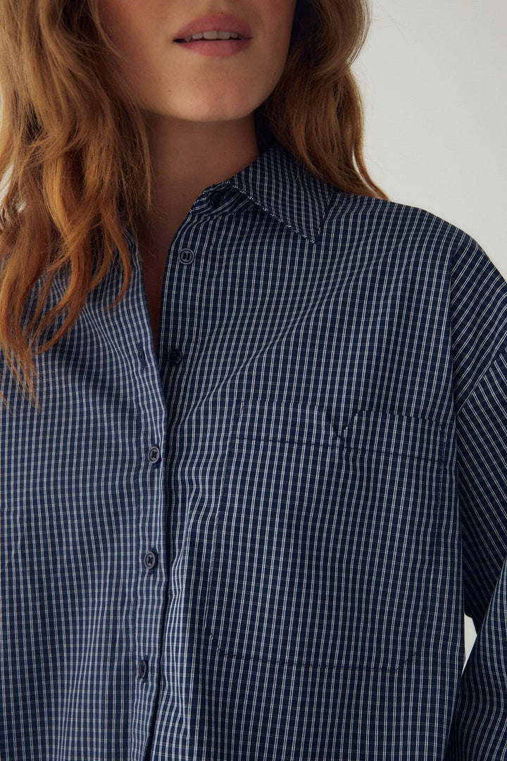 Noella - N-Marlon C Shirt 15590002 - 484 - Davy Navy Check Skjorter 