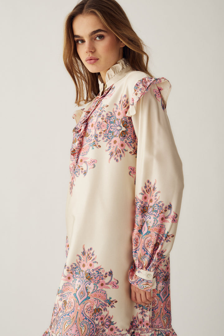 Noella - Reno Ruby Ruffle Dress 14790001 - 1422 - Drusella Print Kjoler 