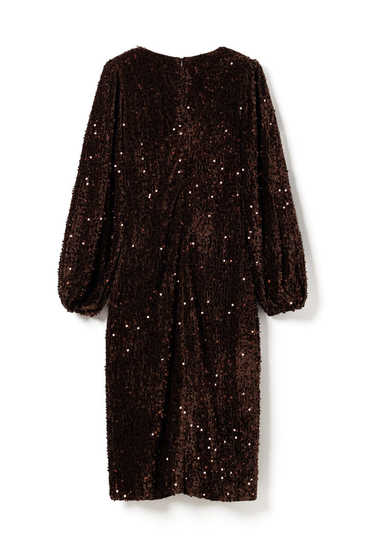 Noella - Teagan Lg Dress - 1021 Chocolate Brown Kjoler 