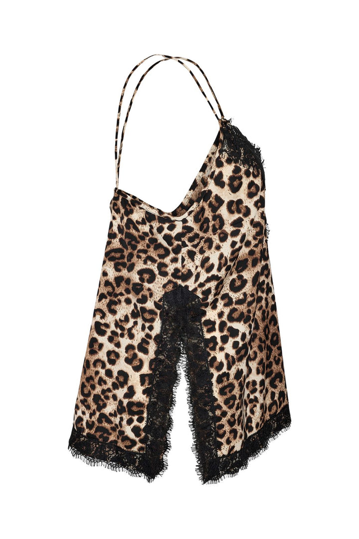 Noisy May - Nmbeya S/L V-Neck Lace Leo Top - 5164980 Birch Leo