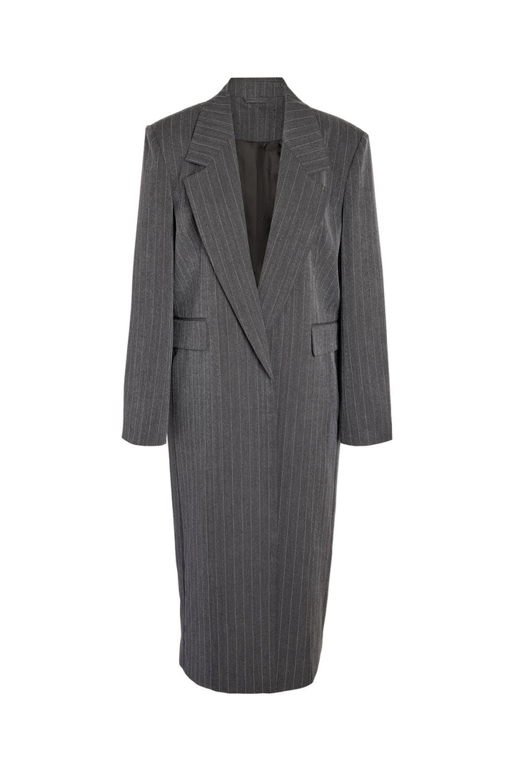 Noisy May - Nmcelia L/S Long Oversize Blazer Tnt/20 - 5213553 Charcoal Gray Pinstripe