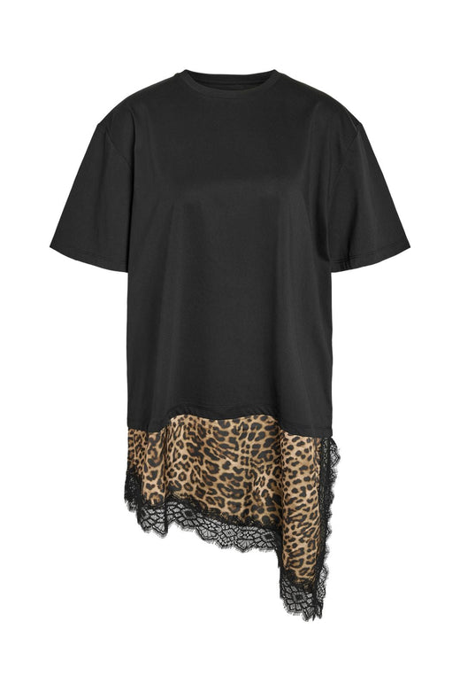 Noisy May - Nmfilla S/S Oversize Satin T-Shirt - 5190999 Black Leo