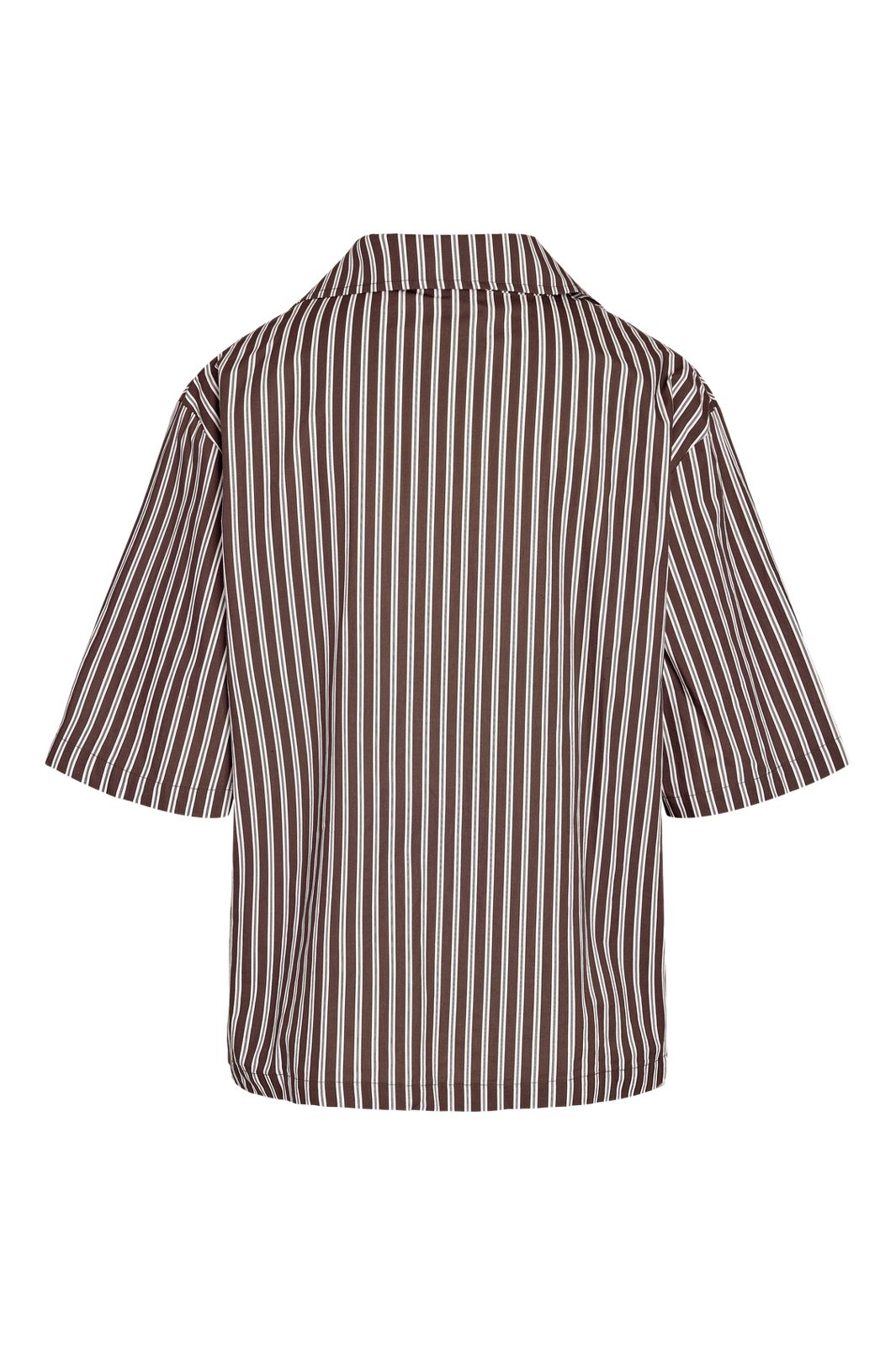 Noisy May - Nmfrida 2/4 Stripe Button Shirt - 5191105 Chocolate Brown Birch