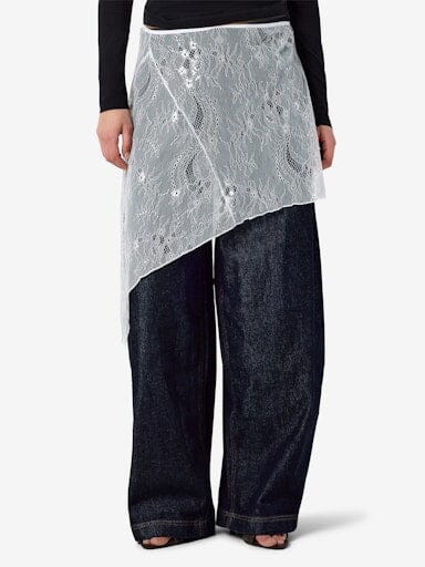 Noisy May - Nmida Elasticated Lace Skirt /1 - 5160117 Bright White Nederdele 