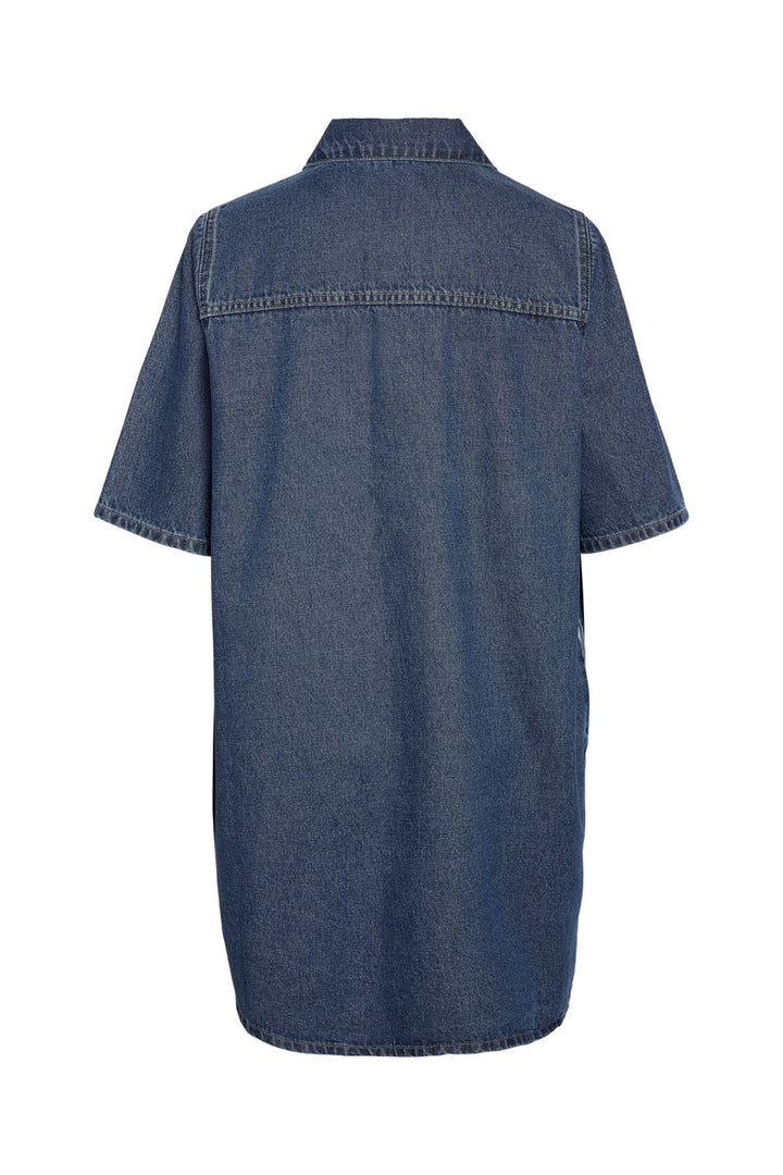 Noisy May - Nmindie S/S Short Dress Az426Mb - 4914585 Medium Blue Denim
