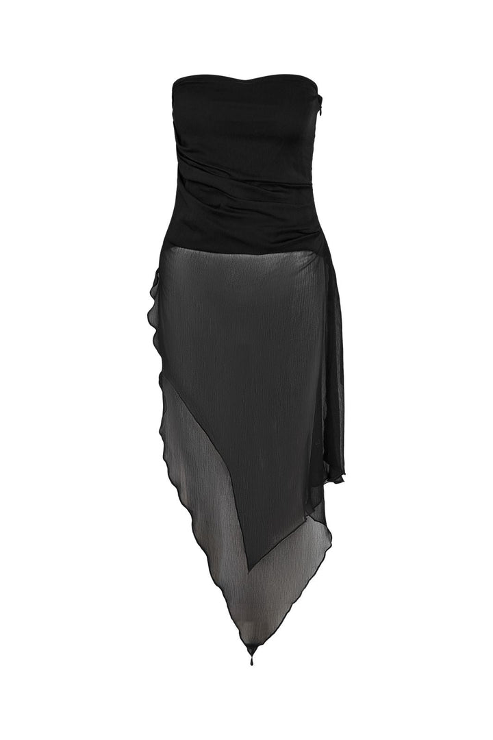 Noisy May - Nmisabel S/L Chiffon Bandeau Top - 5122719 Black