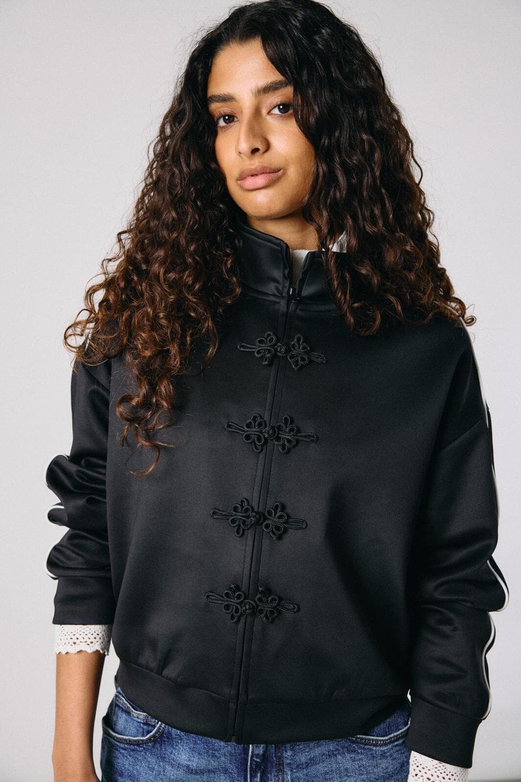 Noisy May - Nmjenna L/S High Neck Zip Up - 5278968 Black Black