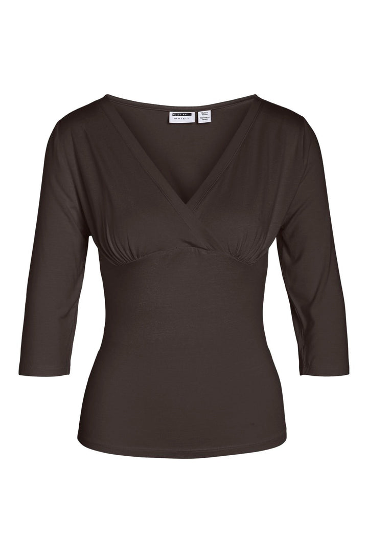 Noisy May - Nmjune 3/4 V-Neck Top - 5249540 Coffee Bean