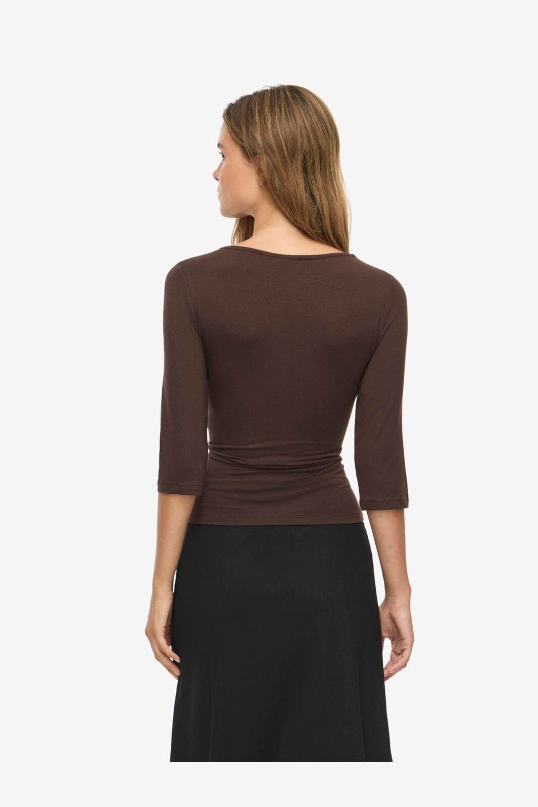 Noisy May - Nmjune 3/4 V-Neck Top - 5249540 Coffee Bean