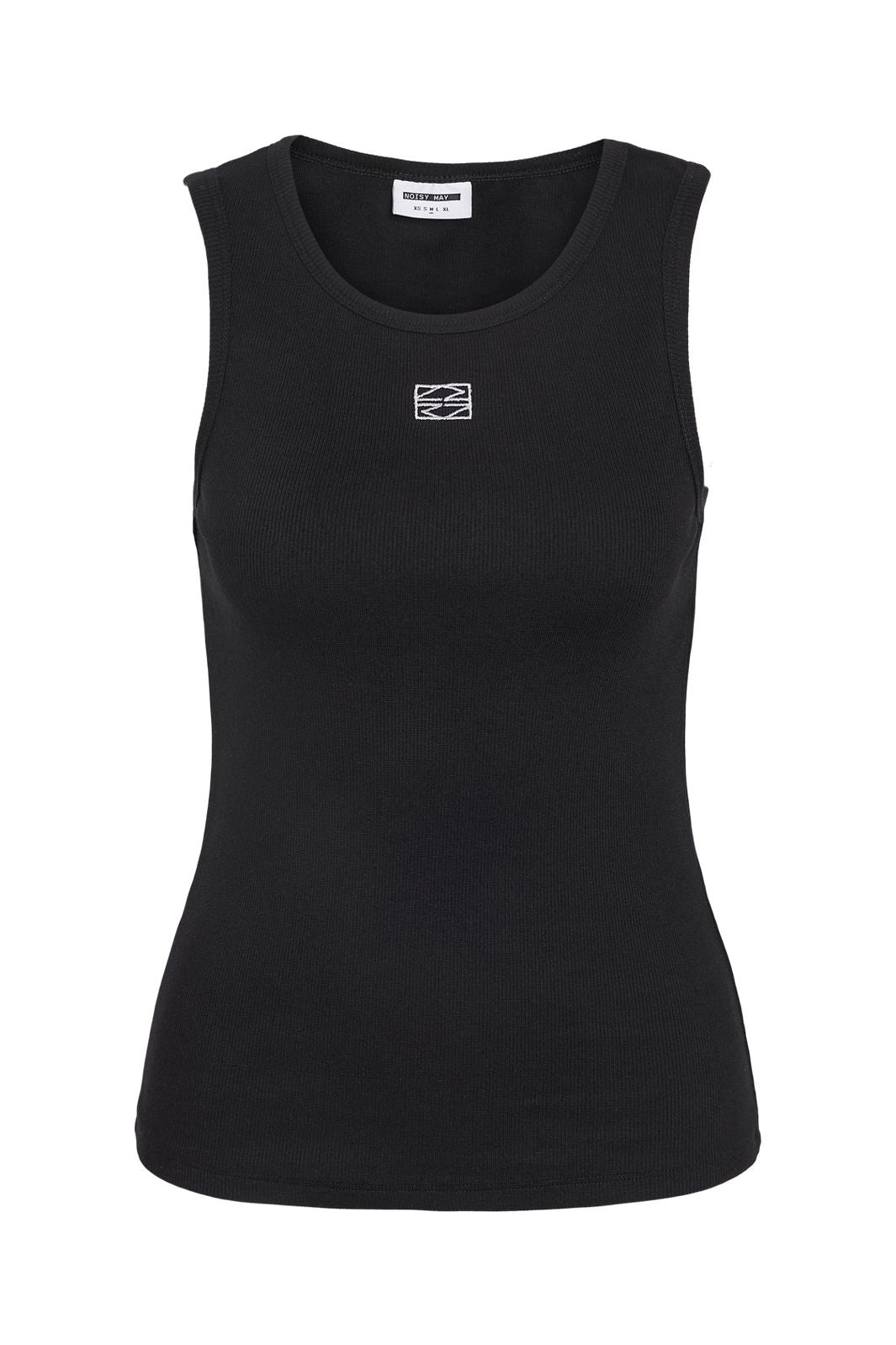 Noisy May - Nmmaya S/L Regular Tank Top - 4975876 Black White Emb