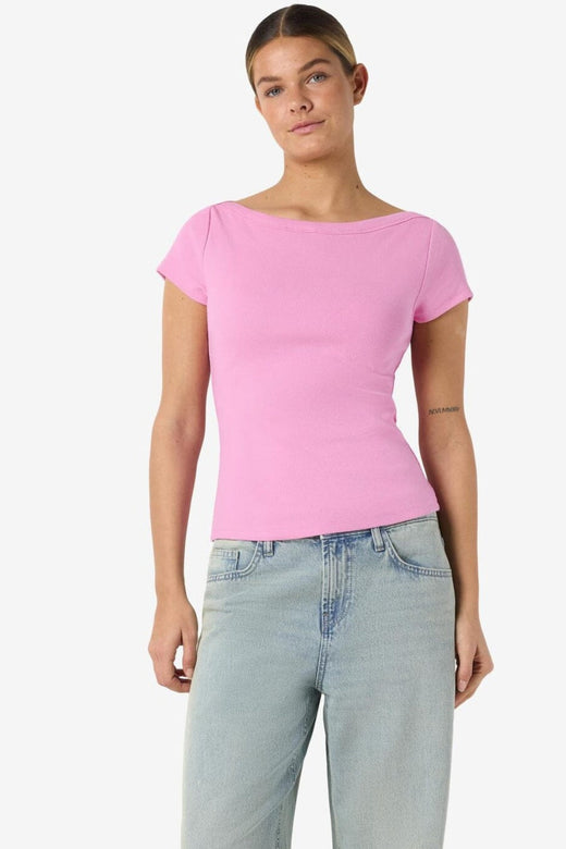 Noisy May - Nmmaya S/S Boatneck Top - 4915908 Begonia Pink