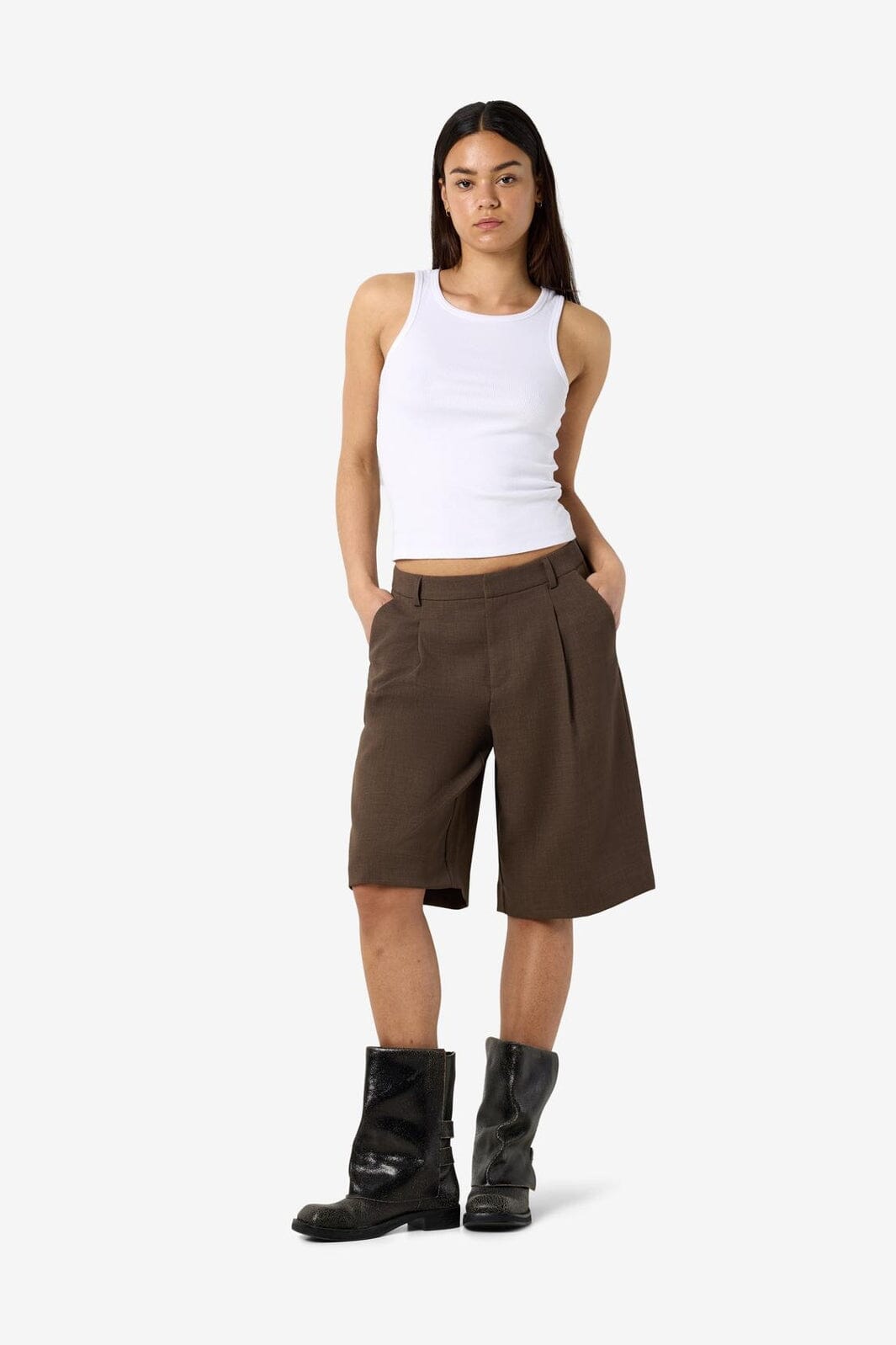Noisy May - Nmmonna Maile Bermuda Shorts - 5115581 Chocolate Brown