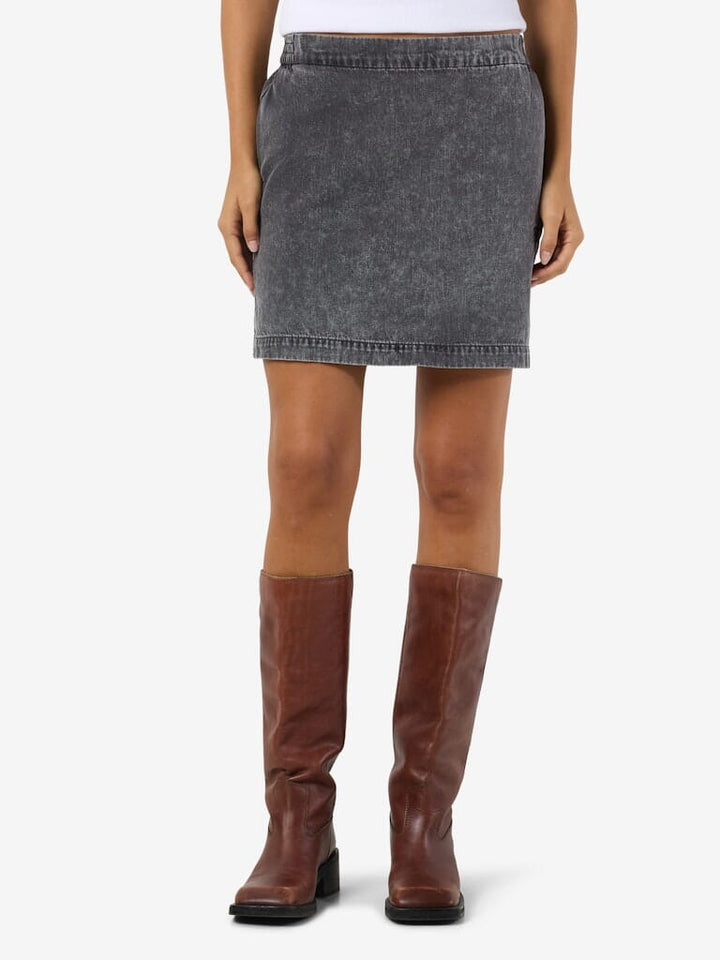 Noisy May - Nmoregon Denim Skirt Bs038Bl - 4944237 Black Denim Nederdele 