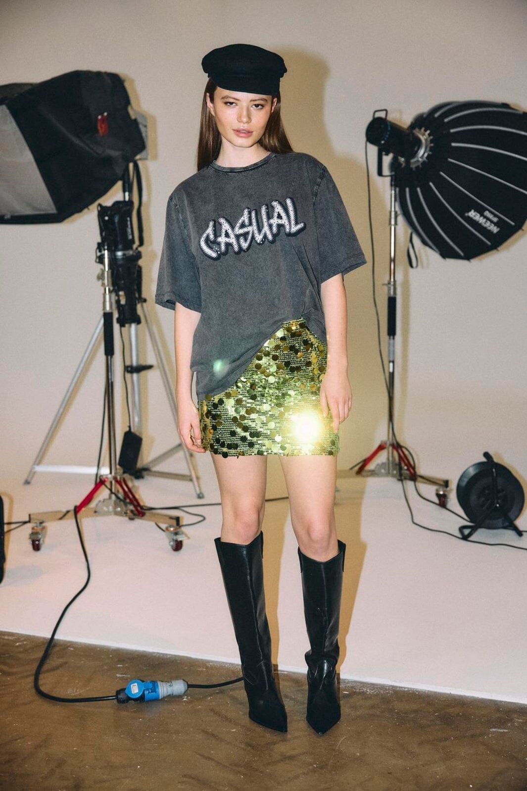 Noisy May - Nmtaylor Short Sequin Skirt - 5158947 Daiquiri Green
