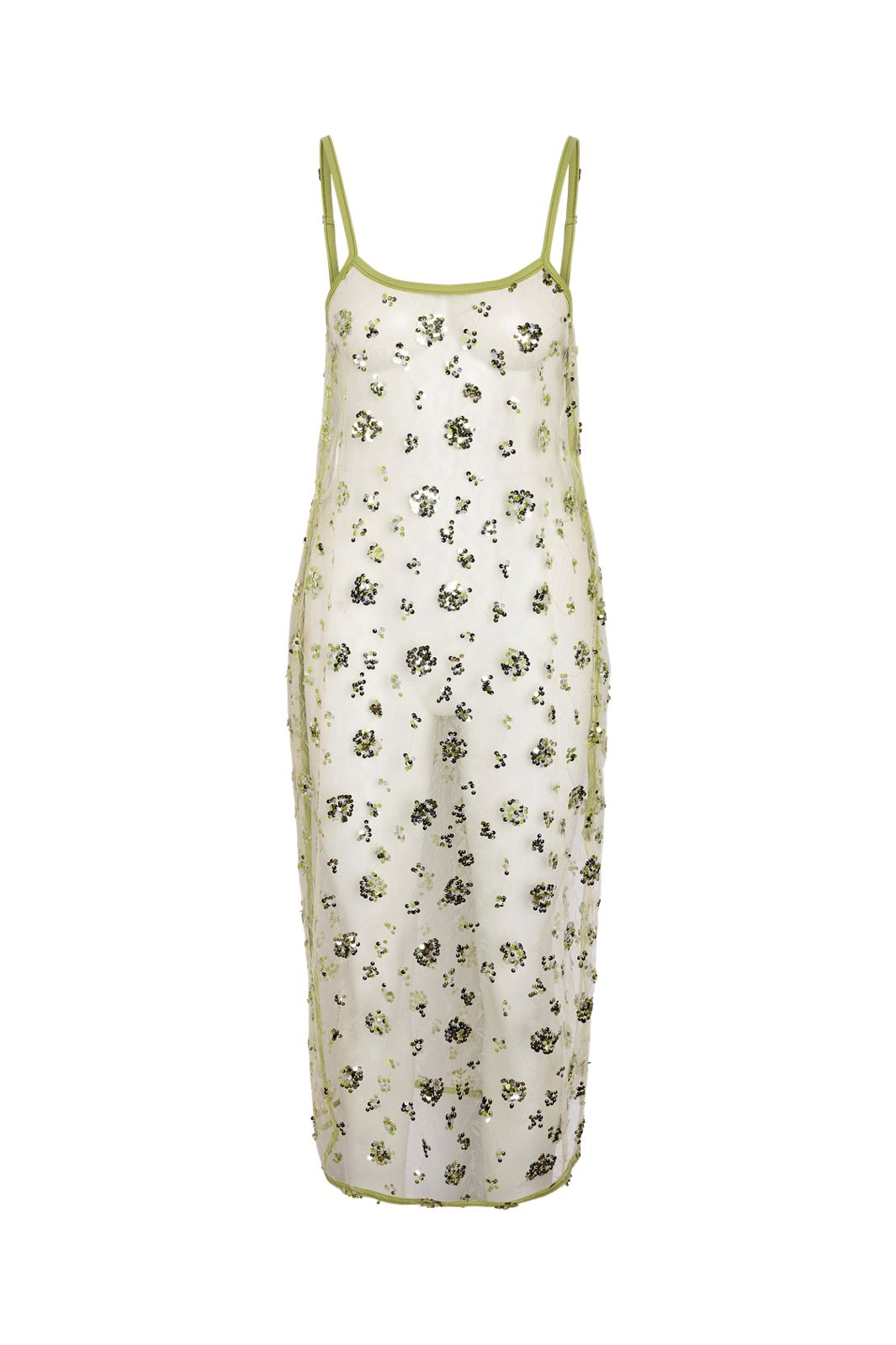 Noisy May - Nmzigga S/L Sequin Mesh Dress - 5111606 Daiquiri Green