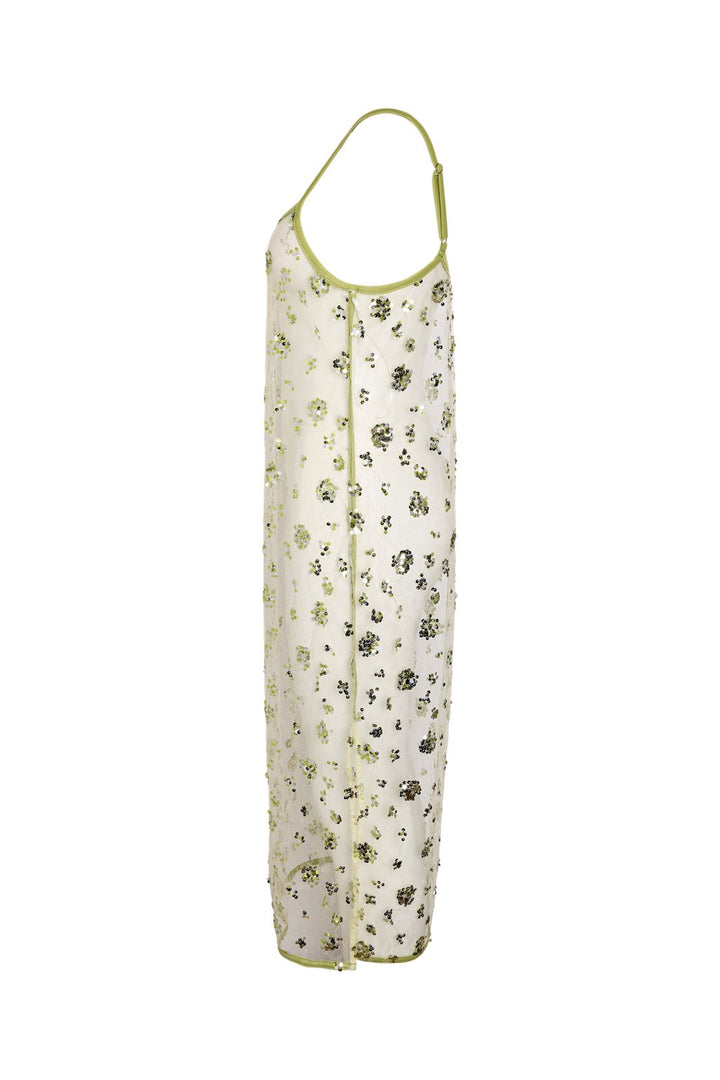 Noisy May - Nmzigga S/L Sequin Mesh Dress - 5111606 Daiquiri Green