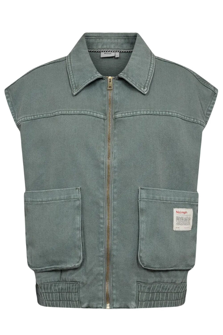Nümph - Nuhamilton Vest 707072 - Washed Sea Green Denim Vest 
