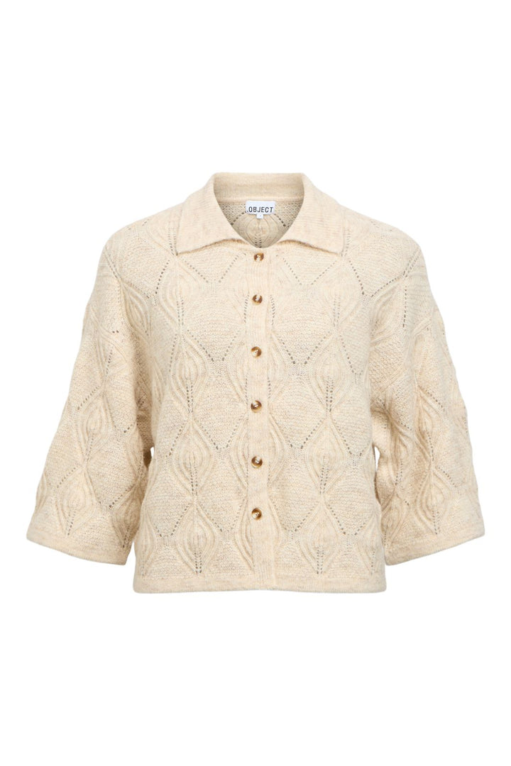 Object - Objkaisa Flora 3/4 Lo Knit Cardigan - 5049309 Birch Melange
