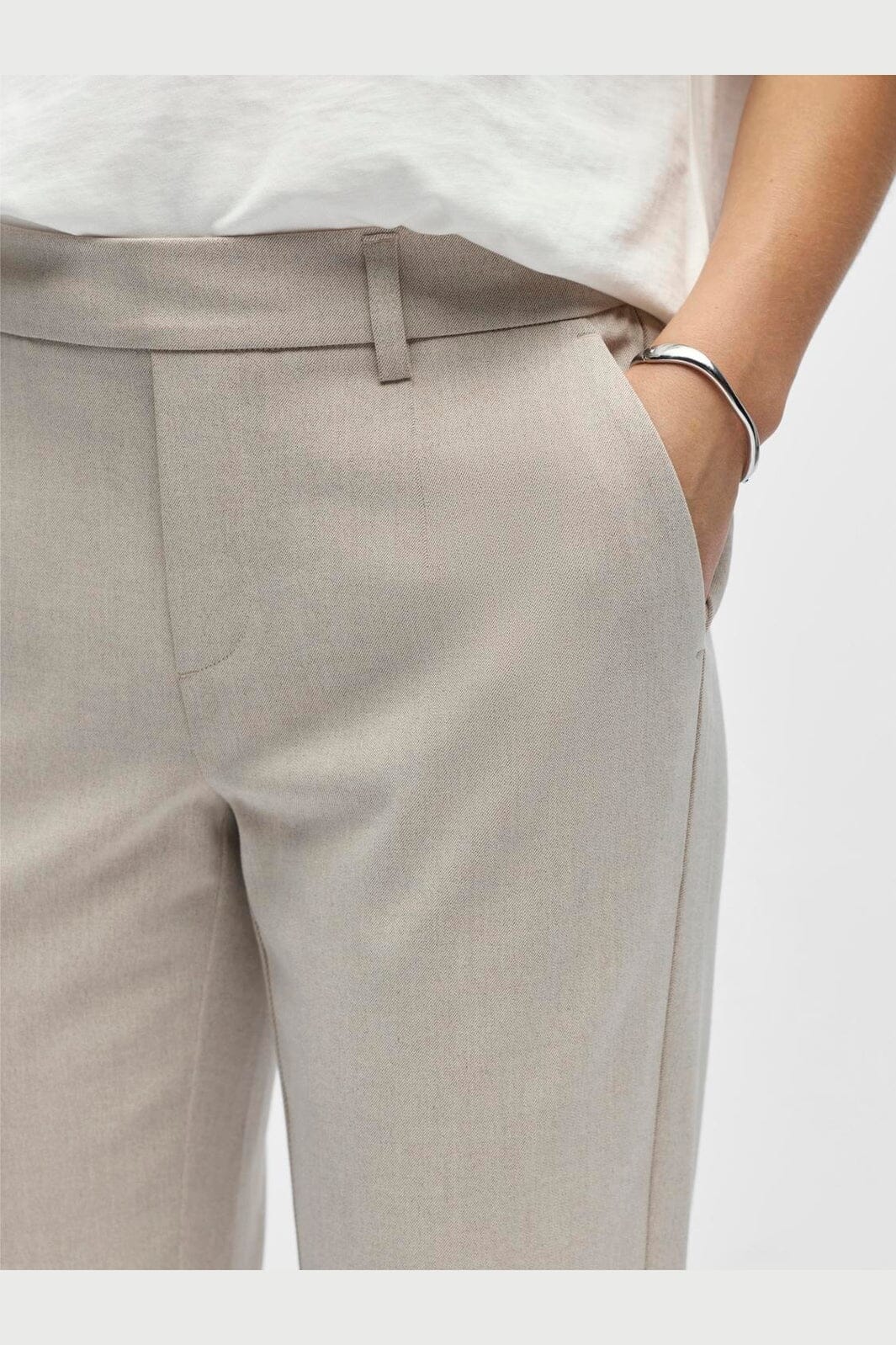 Object - Objlisa Slim Pant - 4932608 Humus Melange