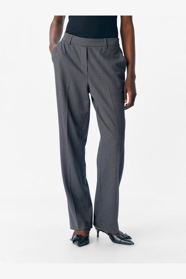Object - Objlisa Straight Pant - 4886360 Medium Grey Melange