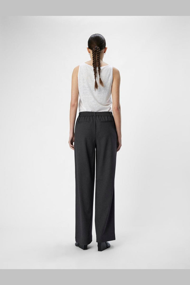 Object - Objlisa Wide Pant - 4637387 Medium Grey Melange