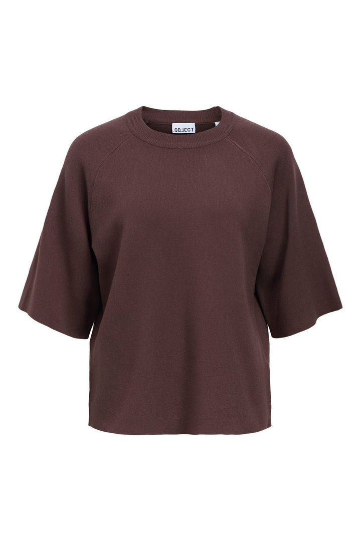 Object - Objreynard 2/4 Knit Pullover - 5103933 Seal Brown