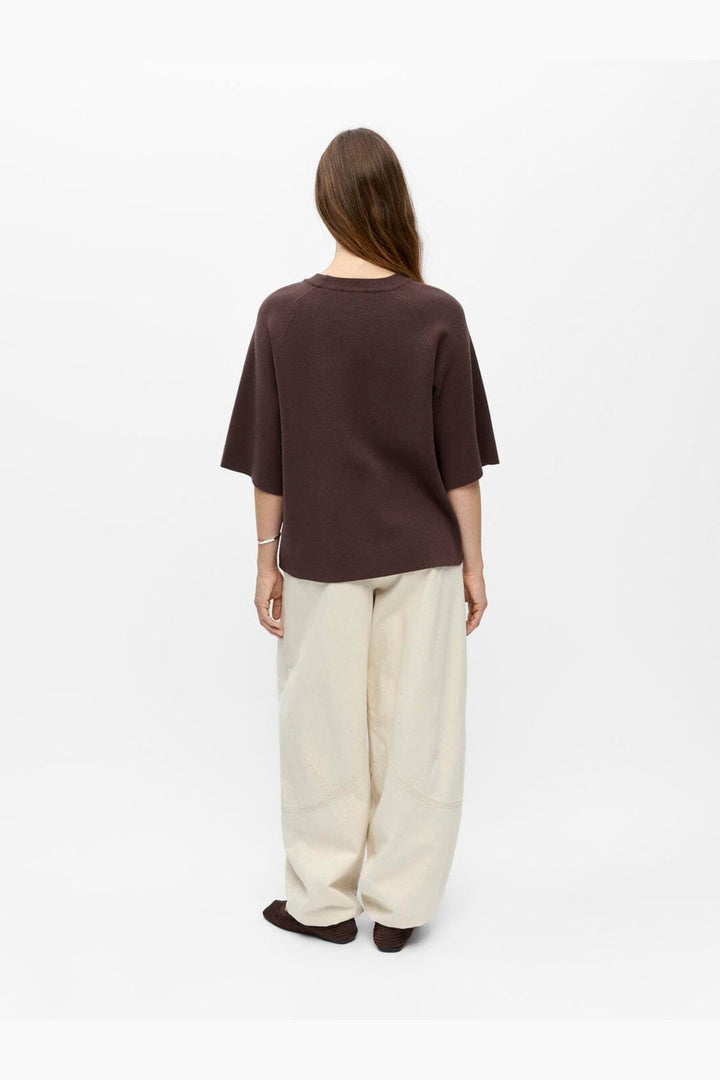 Object - Objreynard 2/4 Knit Pullover - 5103933 Seal Brown