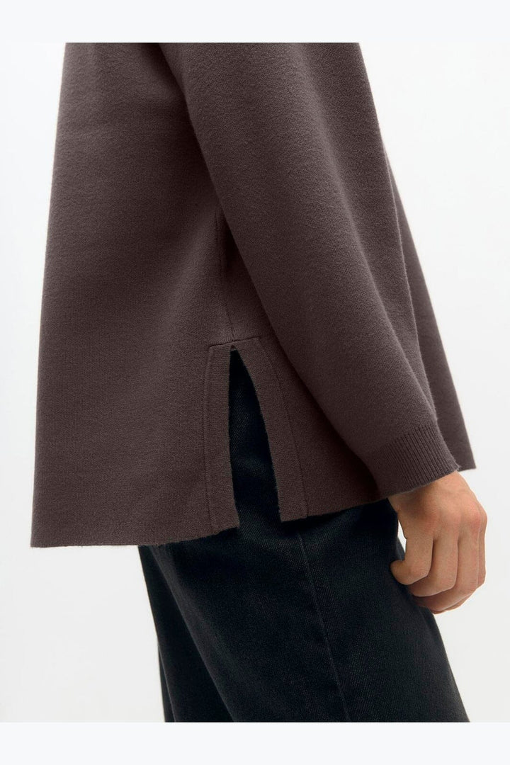 Object - Objreynard L/S Lo Knit Pullover - 5104039 Seal Brown