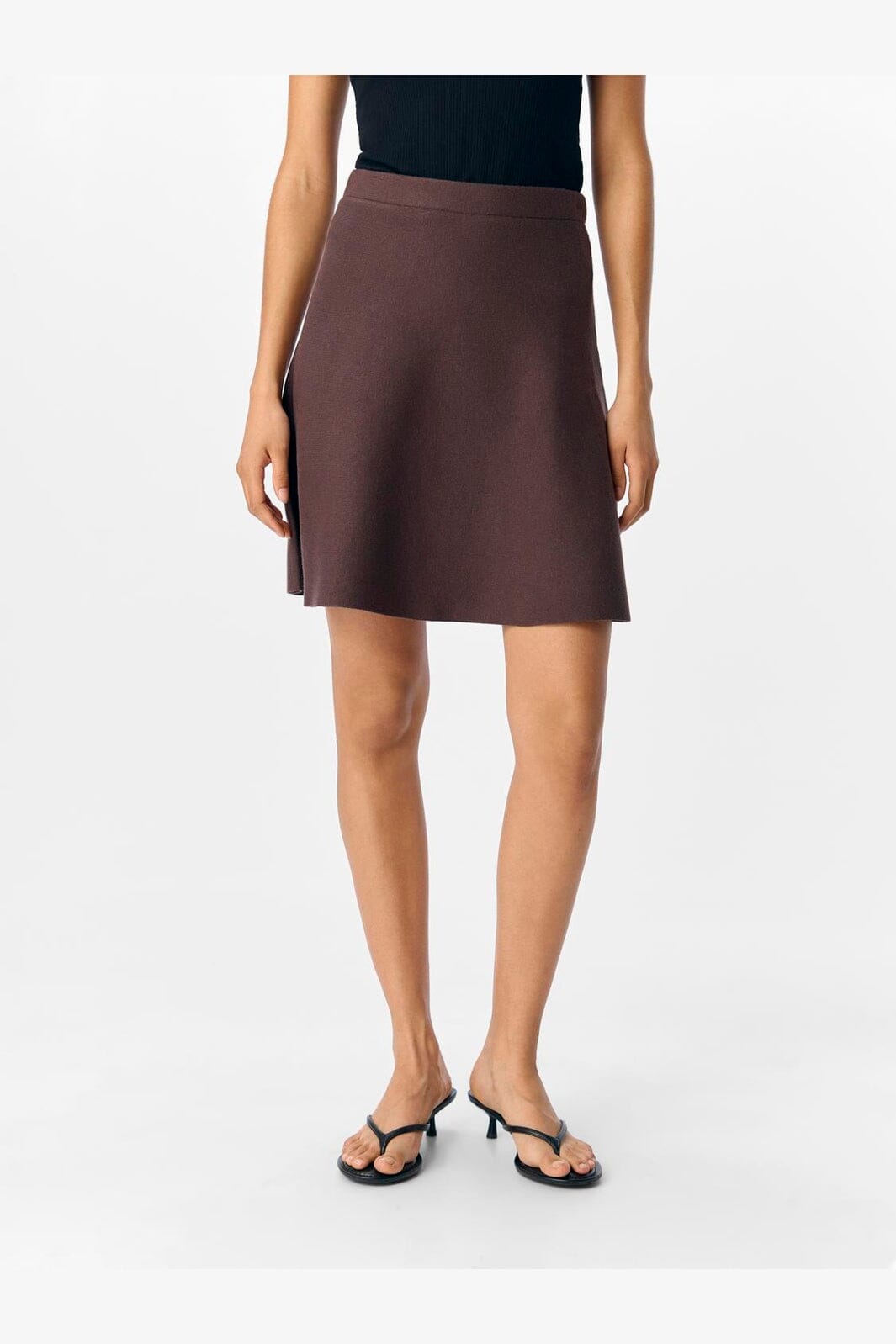 Object - Objreynard Short Knit Skirt - 4886427 Seal Brown