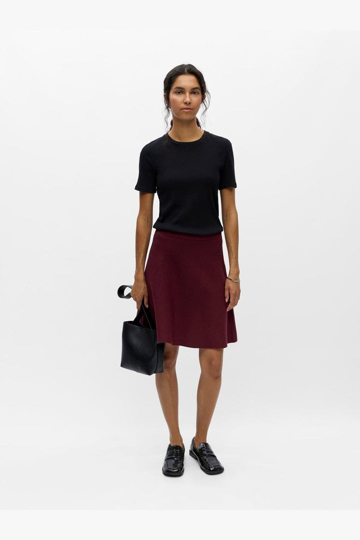 Object - Objreynard Short Knit Skirt - 5131844 Windsor Wine