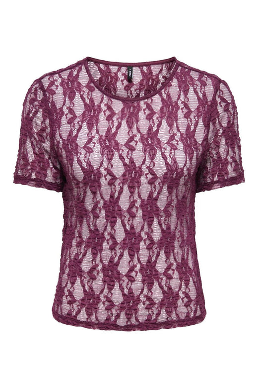 Only - Onlalba S/S Lace Top - 5174334 Fig